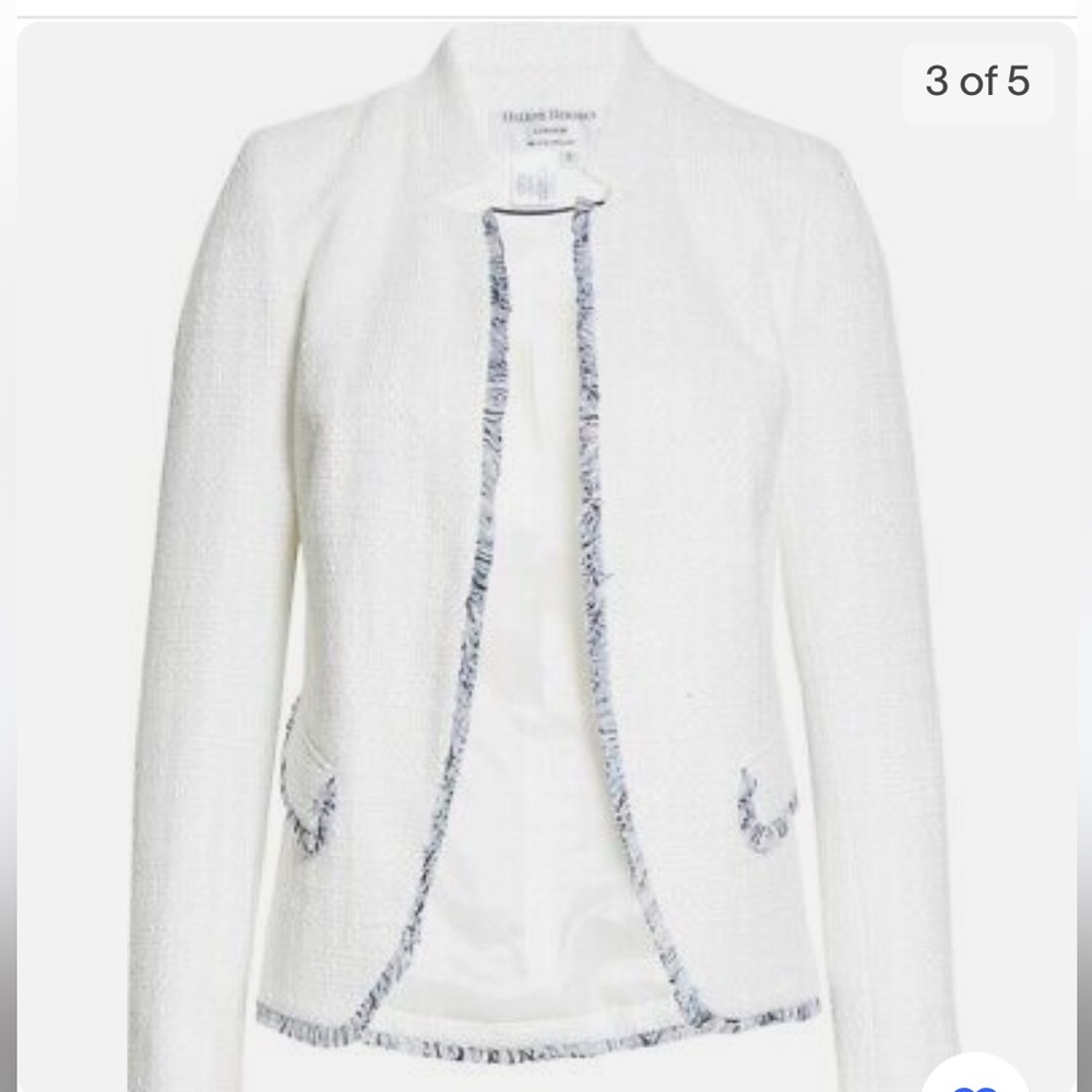 Helen Bergman tweed blazer jacket with fringe size Xs - Picture 15 of 15